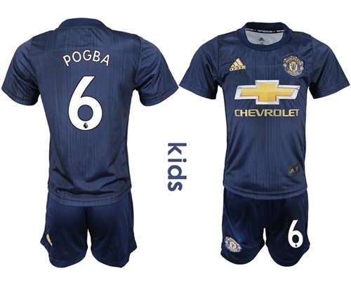 Manchester United #6 Pogba Third Kid Soccer Club Jersey
