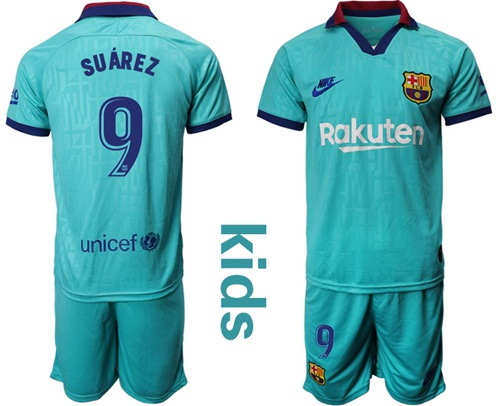 Barcelona #9 Suarez Third Kid Soccer Club Jersey