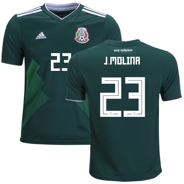 Mexico #23 J.Molina Home Kid Soccer Country Jersey