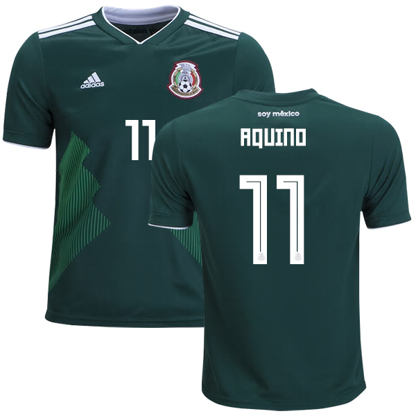 Mexico #11 Aquino Home Kid Soccer Country Jersey