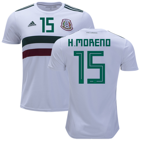 Mexico #15 H.Moreno Away Kid Soccer Country Jersey