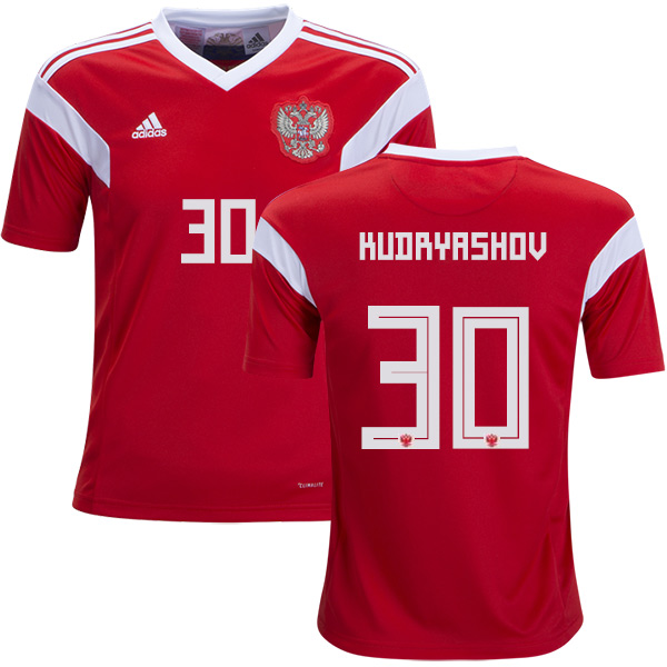Russia #30 Kudryashov Home Kid Soccer Country Jersey
