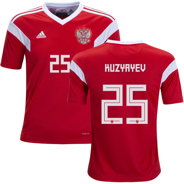 Russia #25 Kuzyayev Home Kid Soccer Country Jersey