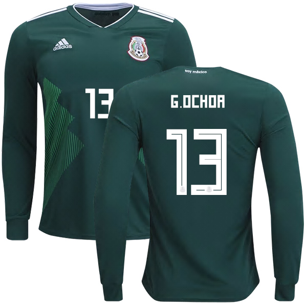 Mexico #13 G.Ochoa Home Long Sleeves Kid Soccer Country Jersey
