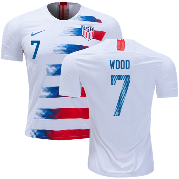 USA #7 Wood Home Kid Soccer Country Jersey