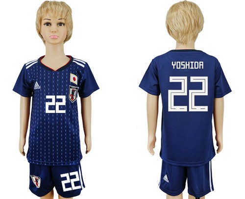 Japan #22 Yoshida Home Kid Soccer Country Jersey
