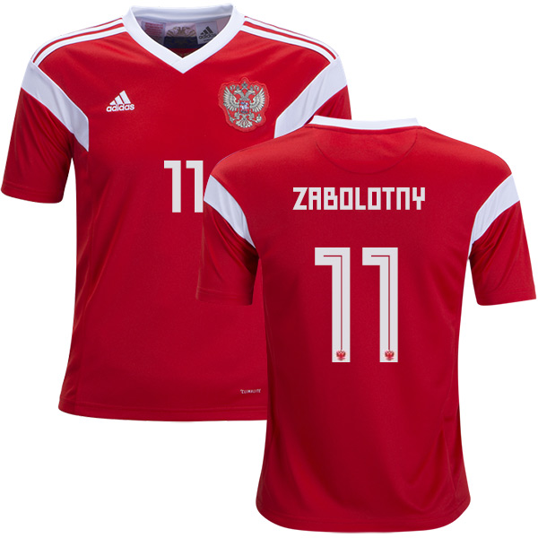 Russia #11 Zabolotny Home Kid Soccer Country Jersey