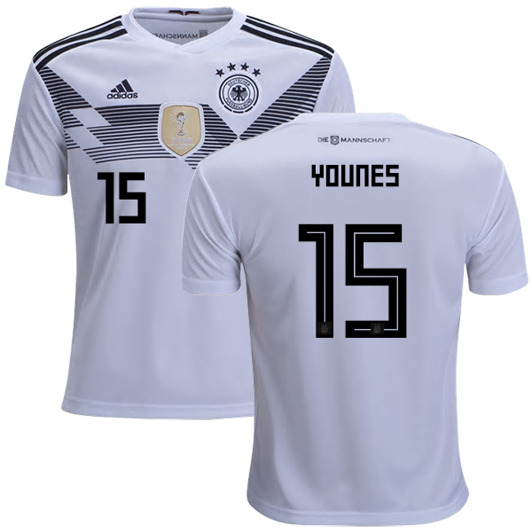 Germany #15 Younes White Home Kid Soccer Country Jersey