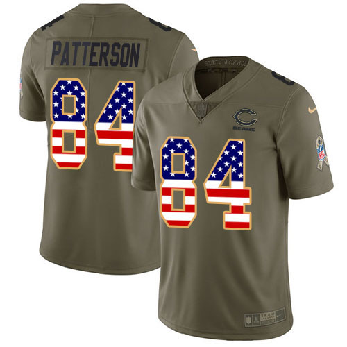 Nike Bears #84 Cordarrelle Patterson Olive/USA Flag Youth Stitched NFL Limited 2017 Salute To Service Jersey