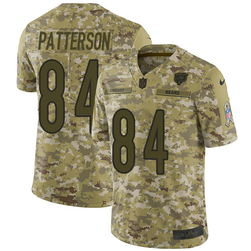 Nike Bears #84 Cordarrelle Patterson Camo Youth Stitched NFL Limited 2018 Salute To Service Jersey