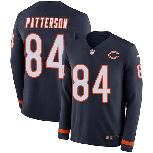 Nike Bears #84 Cordarrelle Patterson Navy Blue Team Color Youth Stitched NFL Limited Therma Long Sleeve Jersey