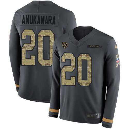 Nike Bears #20 Prince Amukamara Anthracite Salute to Service Youth Stitched NFL Limited Therma Long Sleeve Jersey