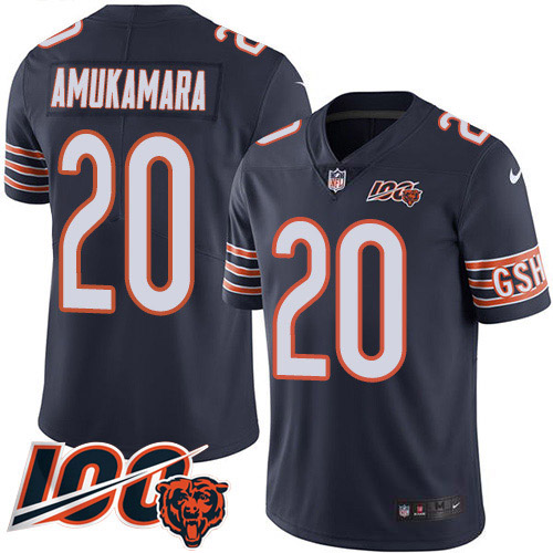 Nike Bears #20 Prince Amukamara Navy Blue Team Color Youth 100th Season Stitched NFL Vapor Untouchable Limited Jersey