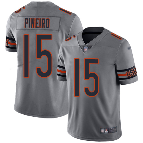 Nike Bears #15 Eddy Pineiro Silver Youth Stitched NFL Limited Inverted Legend Jersey