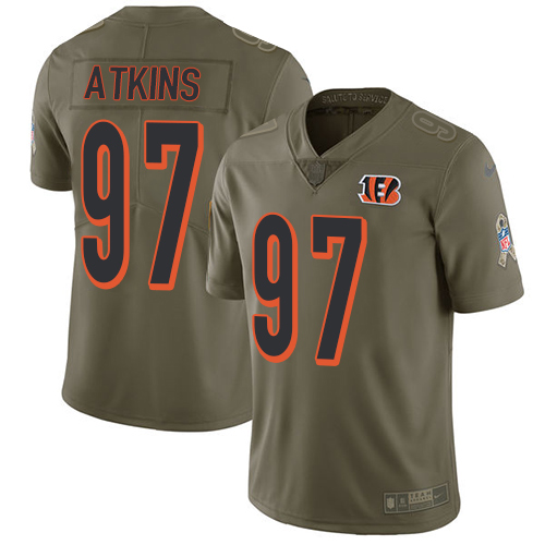 Nike Bengals #97 Geno Atkins Olive Youth Stitched NFL Limited 2017 Salute to Service Jersey