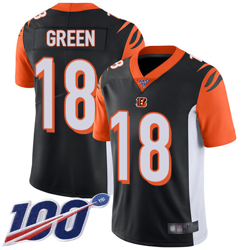 Nike Bengals #18 A.J. Green Black Team Color Youth Stitched NFL 100th Season Vapor Limited Jersey