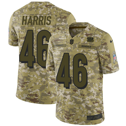 Nike Bengals #46 Clark Harris Camo Youth Stitched NFL Limited 2018 Salute to Service Jersey