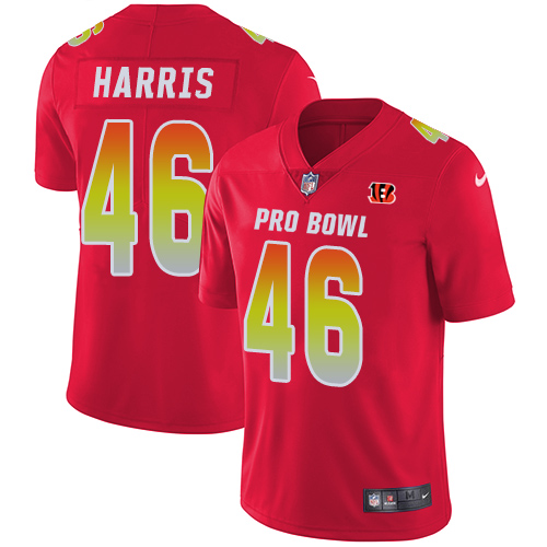 Nike Bengals #46 Clark Harris Red Youth Stitched NFL Limited AFC 2018 Pro Bowl Jersey