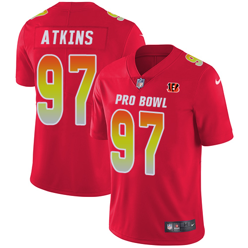 Nike Bengals #97 Geno Atkins Red Youth Stitched NFL Limited AFC 2018 Pro Bowl Jersey
