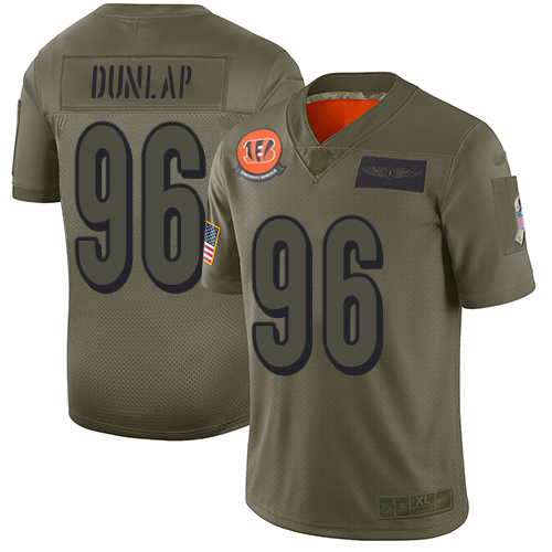 Nike Bengals #96 Carlos Dunlap Camo Youth Stitched NFL Limited 2019 Salute to Service Jersey