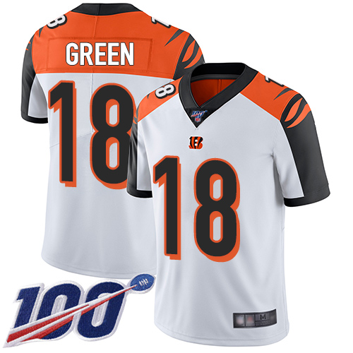 Nike Bengals #18 A.J. Green White Youth Stitched NFL 100th Season Vapor Limited Jersey