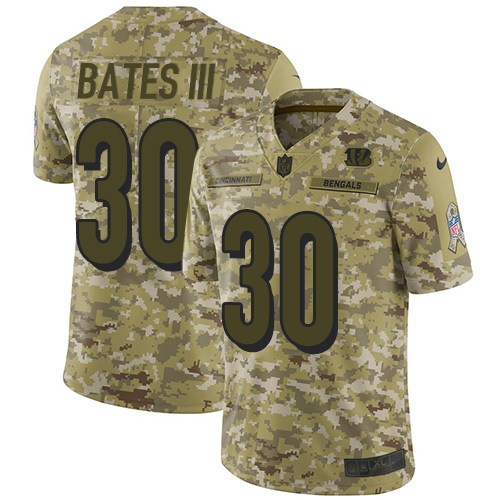 Nike Bengals #30 Jessie Bates III Camo Youth Stitched NFL Limited 2018 Salute to Service Jersey