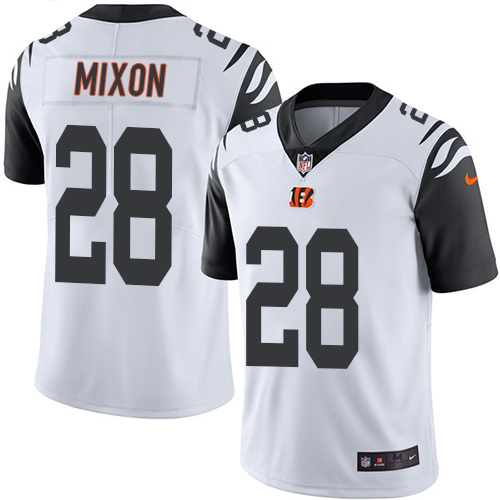 Nike Bengals #28 Joe Mixon White Youth Stitched NFL Limited Rush Jersey