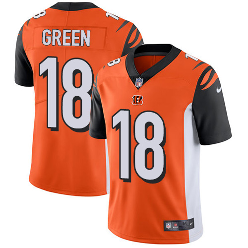 Nike Bengals #18 A.J. Green Orange Alternate Youth Stitched NFL Vapor Untouchable Limited Jersey