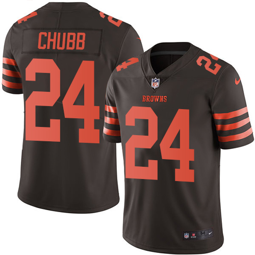 Nike Browns #24 Nick Chubb Brown Youth Stitched NFL Limited Rush Jersey