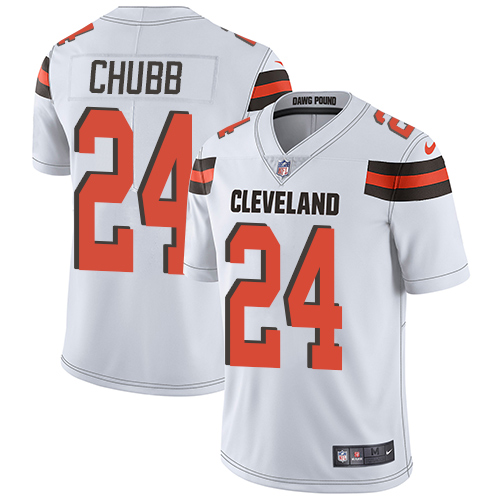 Nike Browns #24 Nick Chubb White Youth Stitched NFL Vapor Untouchable Limited Jersey