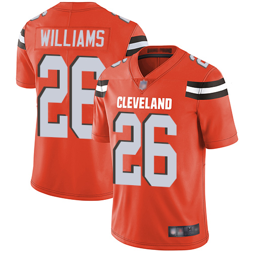 Nike Browns #26 Greedy Williams Orange Alternate Youth Stitched NFL Vapor Untouchable Limited Jersey