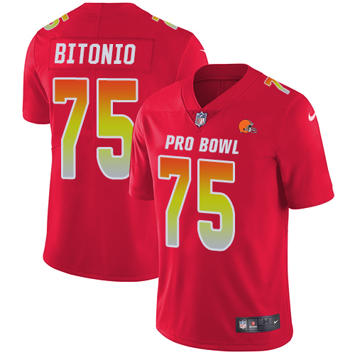 Nike Browns #75 Joel Bitonio Red Youth Stitched NFL Limited AFC 2019 Pro Bowl Jersey
