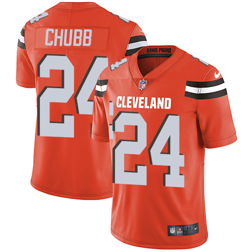 Nike Browns #24 Nick Chubb Orange Alternate Youth Stitched NFL Vapor Untouchable Limited Jersey