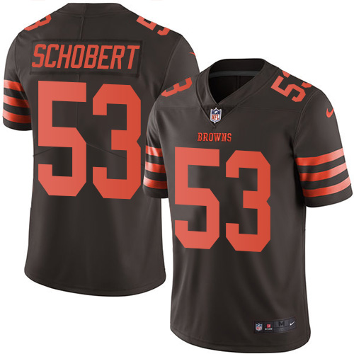Nike Browns #53 Joe Schobert Brown Youth Stitched NFL Limited Rush Jersey