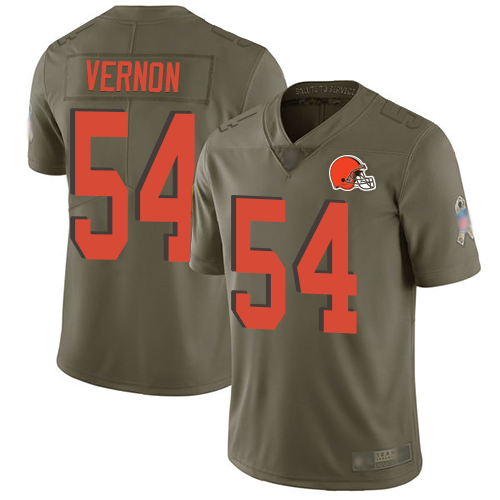 Nike Browns #54 Olivier Vernon Olive Youth Stitched NFL Limited 2017 Salute to Service Jersey