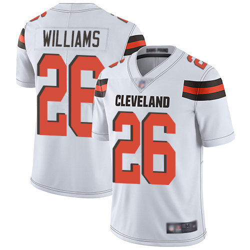Nike Browns #26 Greedy Williams White Youth Stitched NFL Vapor Untouchable Limited Jersey