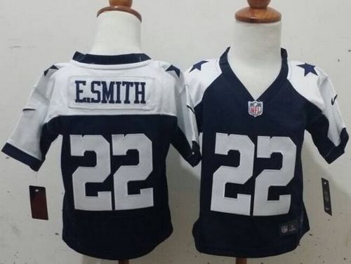 Toddler Nike Cowboys #22 Emmitt Smith Navy Blue Thanksgiving Stitched NFL Elite Jersey