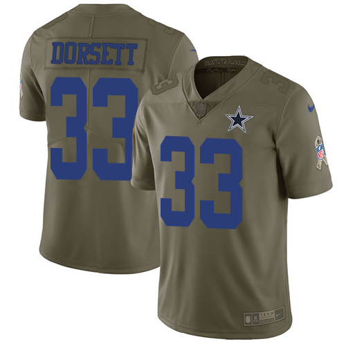 Nike Cowboys #33 Tony Dorsett Olive Youth Stitched NFL Limited 2017 Salute to Service Jersey