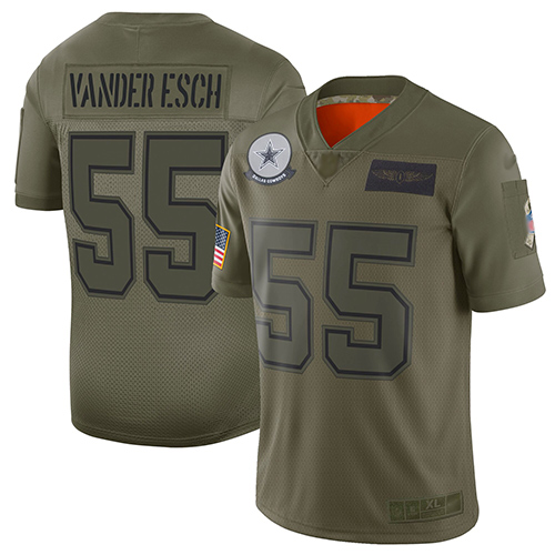Nike Cowboys #55 Leighton Vander Esch Camo Youth Stitched NFL Limited 2019 Salute to Service Jersey
