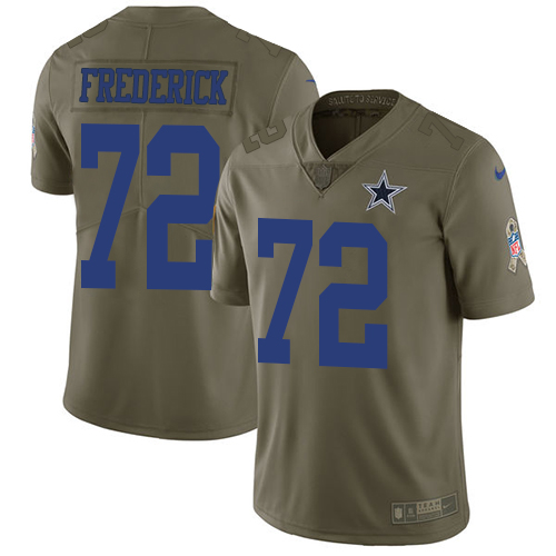 Nike Cowboys #72 Travis Frederick Olive Youth Stitched NFL Limited 2017 Salute to Service Jersey