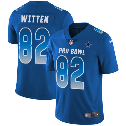 Nike Cowboys #82 Jason Witten Royal Youth Stitched NFL Limited NFC 2018 Pro Bowl Jersey