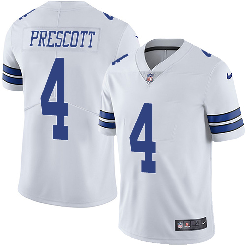 Nike Cowboys #4 Dak Prescott White Youth Stitched NFL Vapor Untouchable Limited Jersey