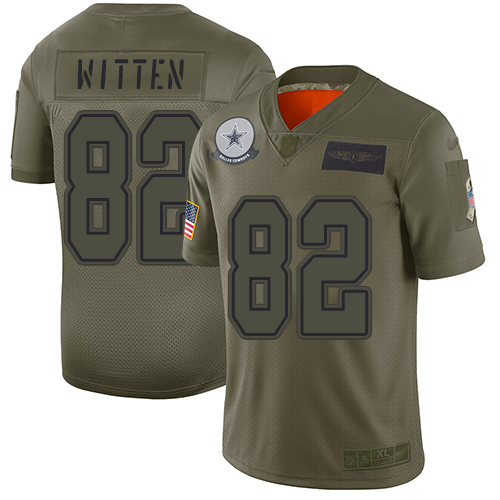 Nike Cowboys #82 Jason Witten Camo Youth Stitched NFL Limited 2019 Salute to Service Jersey