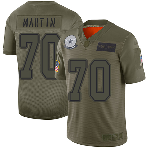Nike Cowboys #70 Zack Martin Camo Youth Stitched NFL Limited 2019 Salute to Service Jersey