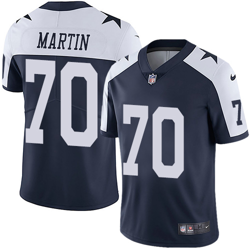 Nike Cowboys #70 Zack Martin Navy Blue Thanksgiving Youth Stitched NFL Vapor Untouchable Limited Throwback Jersey