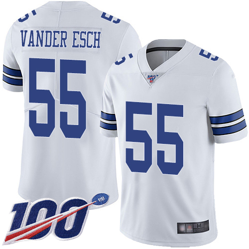 Nike Cowboys #55 Leighton Vander Esch White Youth Stitched NFL 100th Season Vapor Limited Jersey