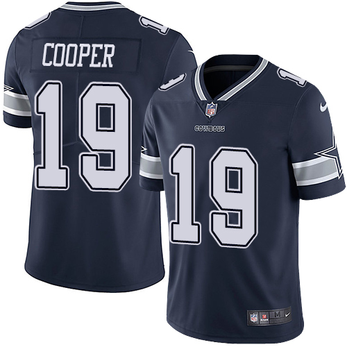 Nike Cowboys #19 Amari Cooper Navy Blue Team Color Youth Stitched NFL Vapor Untouchable Limited Jersey