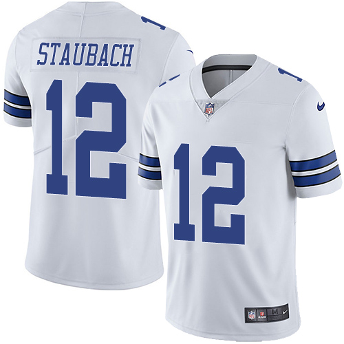 Nike Cowboys #12 Roger Staubach White Youth Stitched NFL Vapor Untouchable Limited Jersey