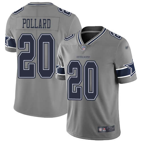 Nike Cowboys #20 Tony Pollard Gray Youth Stitched NFL Limited Inverted Legend Jersey