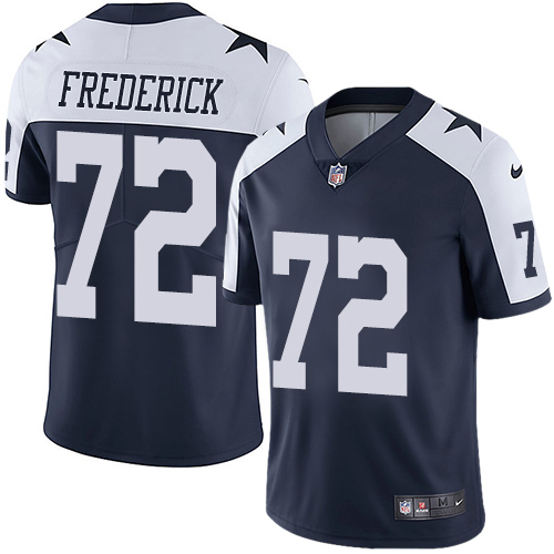 Nike Cowboys #72 Travis Frederick Navy Blue Thanksgiving Youth Stitched NFL Vapor Untouchable Limited Throwback Jersey